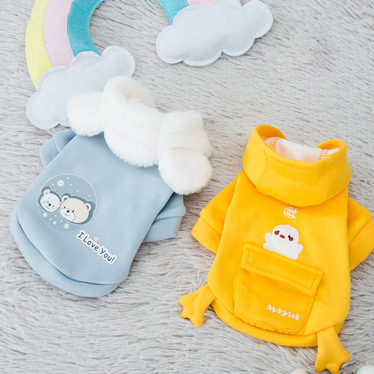 Dog Cat Hooded Sweater Cartoon Pet Clothes Purrfect Pawz