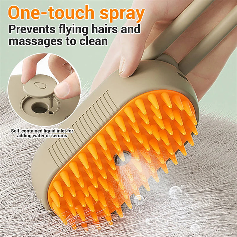 Cat Steam Brush Steamy Dog Brush 3 In 1 Electric Spray Cat Hair Brushes For Massage Pet Grooming Comb Hair Removal Combs Pet Products Purrfect Pawz