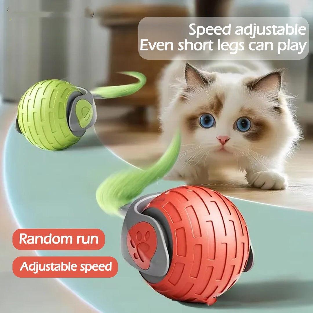 New Interactive Cat Toys Ball Auto Electric Rolling Ball Toys For Cat Kitty Pets Smart Automatic Teaser USB Rechargeable Cat Toy Pet Products Purrfect Pawz