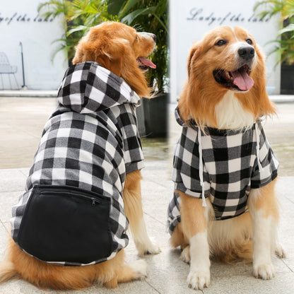 Plaid Zipper Pocket Dog Cat Pet Clothes Sweater null