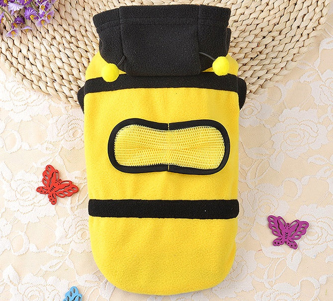 1Pcs Pet Clothes Cute Bees Dog Cat Clothes Soft Fleece Teddy Poodle Dog Clothes For Pets Product Supplies Accessories Purrfect Pawz