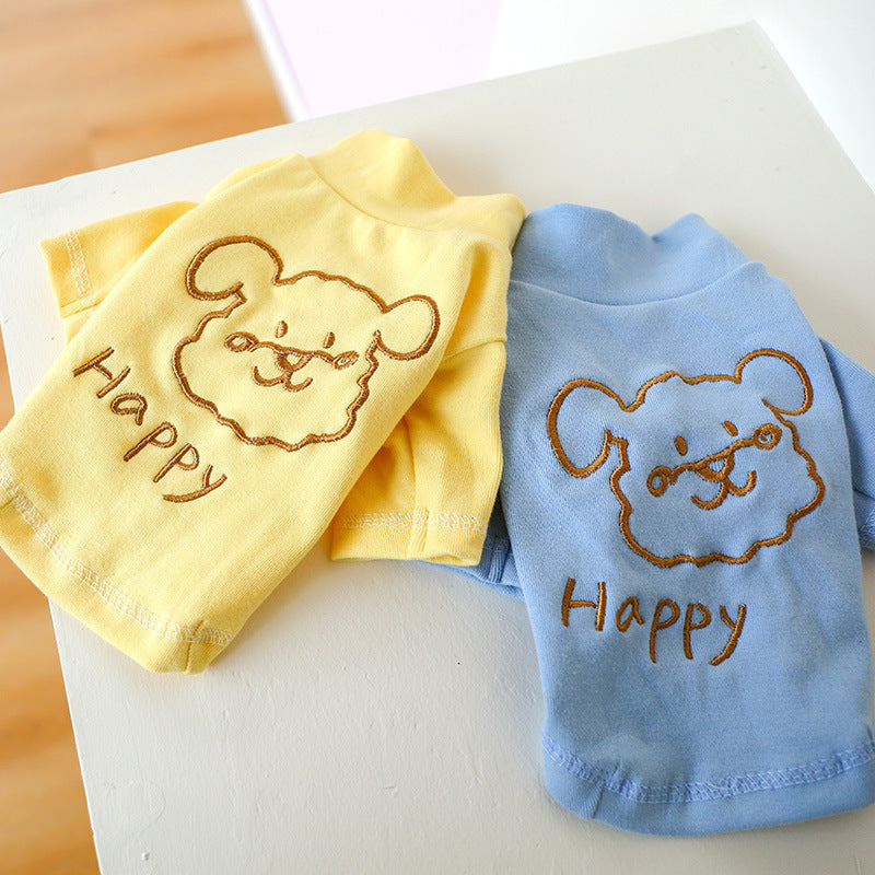 Pet Clothes Happy Puppy Bottoming Shirt Purrfect Pawz