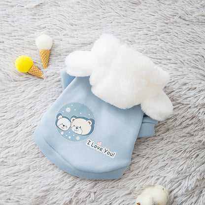 Dog Cat Hooded Sweater Cartoon Pet Clothes Purrfect Pawz