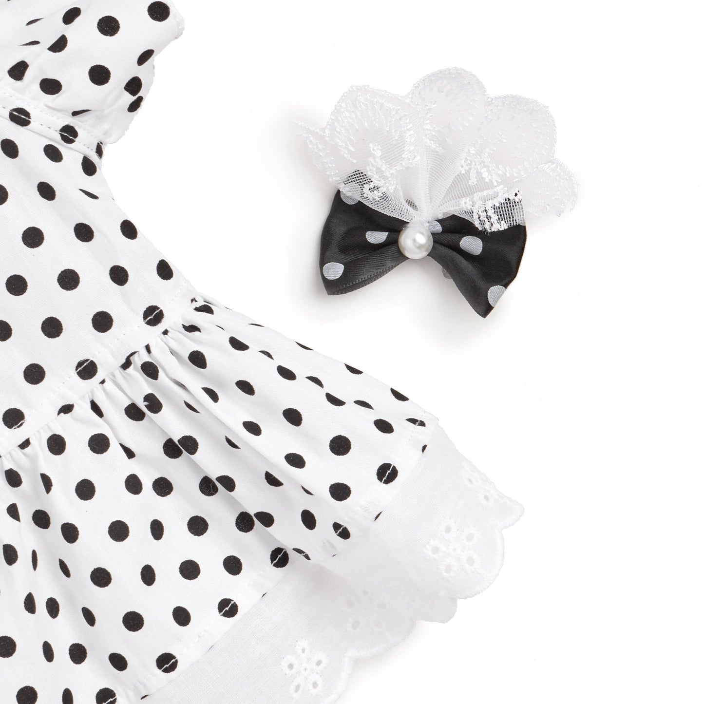 Black And White Polka Dot Dress Dog Princess Cute Skirt Purrfect Pawz