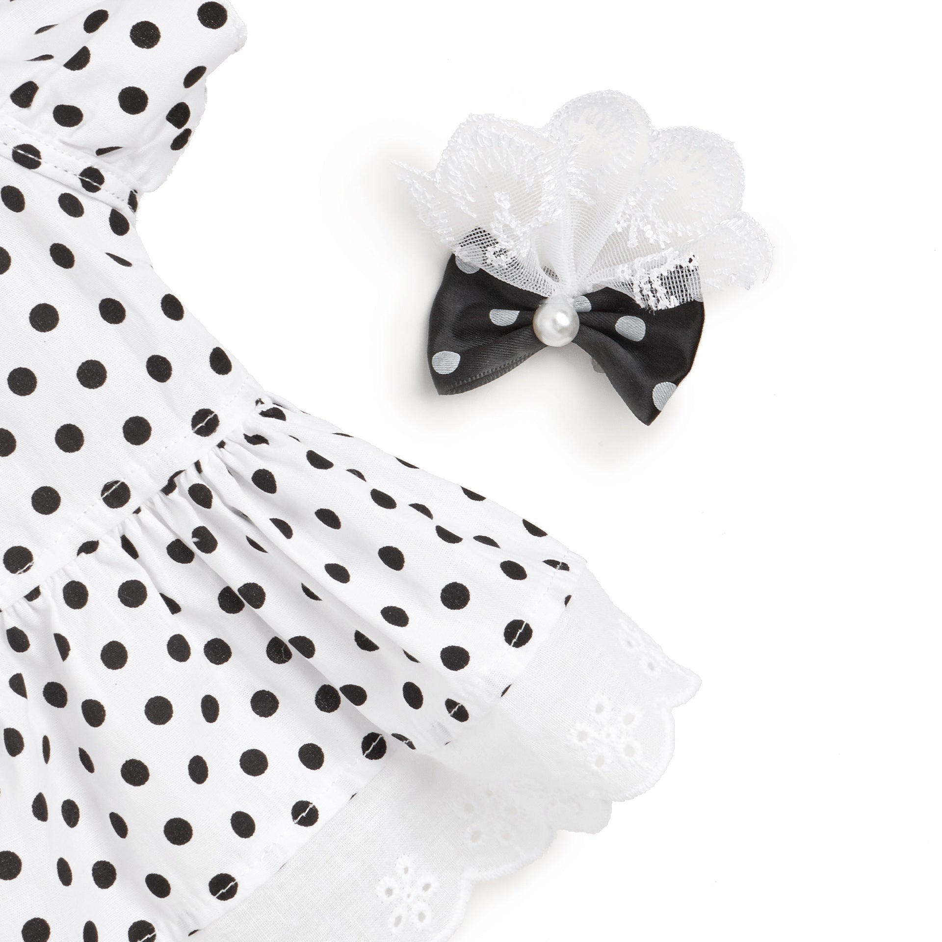 Black And White Polka Dot Dress Dog Princess Cute Skirt Purrfect Pawz