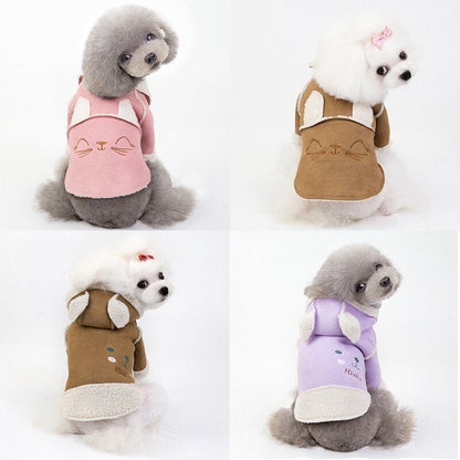 Cute Dog Clothes Cat Clothes Teddy Clothes Deerskin Velvet Lapel Jacket Purrfect Pawz