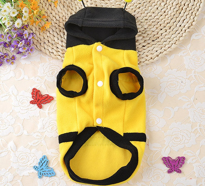 1Pcs Pet Clothes Cute Bees Dog Cat Clothes Soft Fleece Teddy Poodle Dog Clothes For Pets Product Supplies Accessories Purrfect Pawz