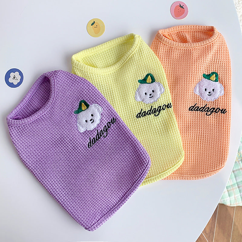 Dog Vest Pet Clothes Spring  Summer Puppy Clothing Teddy Sleeveless Vest Thin Cute Purrfect Pawz