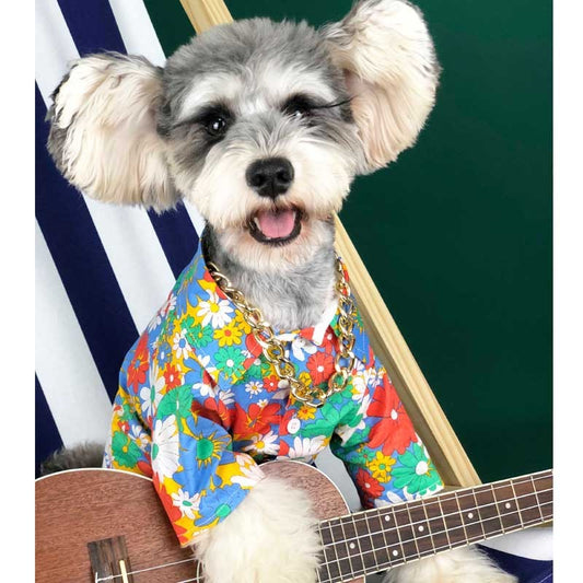 Dog Clothes Small Dog Summer Thin Flower Shirt Teddy Schnauzer Corgibago Cat Cotton Pet Clothes Purrfect Pawz