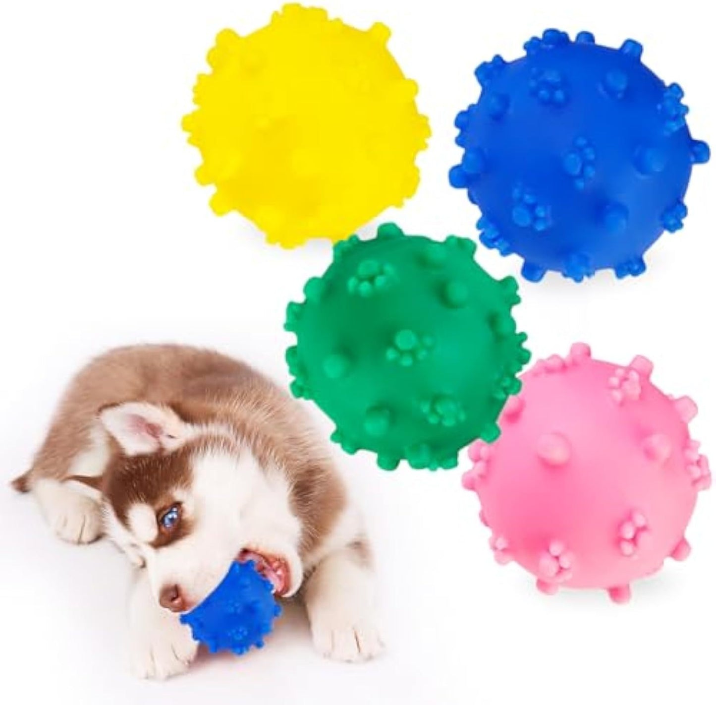 Dog Toy Balls Bright Color Spike Dog Balls Puppy Chew Toys For Teething Training Interactive Fetch Dog Balls Outdoor Water Toys For Small Dog Puppy Pomeranian Chihuahua Purrfect Pawz