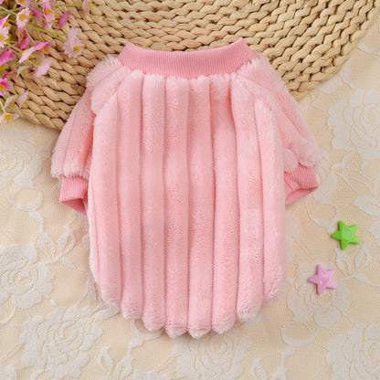 Vertical One-sided Plush Sweater Pet Clothes Dog Clothing Cat Small Dog Cat Purrfect Pawz