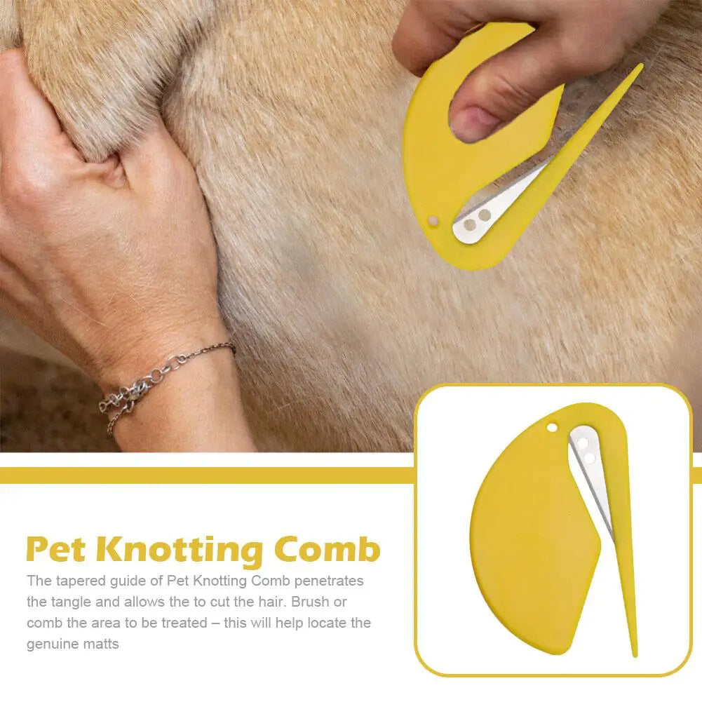 Pet Knotting Comb Effectively Painless Trim Hair Cat Hair Shedding Fur Knife Pet Comb Unknot Accessories Puppy M1F5 Purrfect Pawz