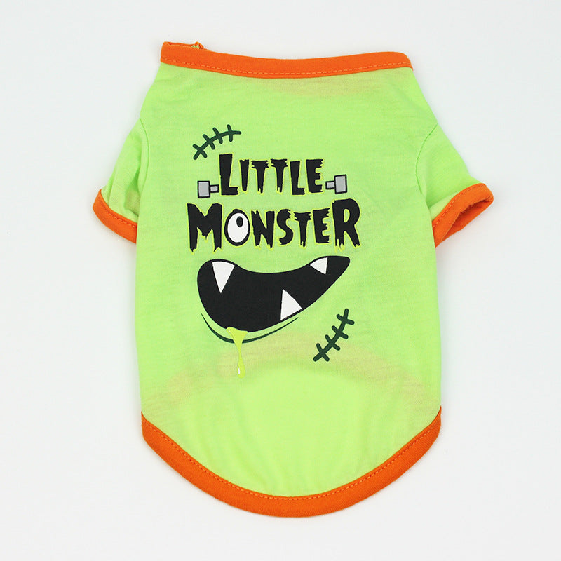 Dog clothes spring and summer clothes cartoon print T-shirt Teddy Bichon pet costume wholesale pet Halloween clothes Purrfect Pawz