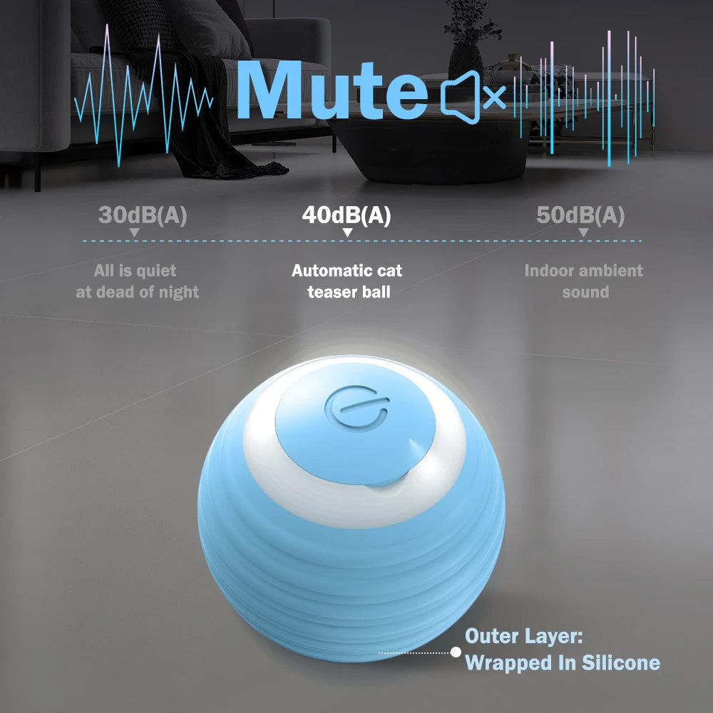 Cat Interactive Ball Smart Cat Dog Toys Electronic Interactive Cat Toy Indoor Automatic Rolling Magic Ball Cat Game Accessories Purrfect Pawz