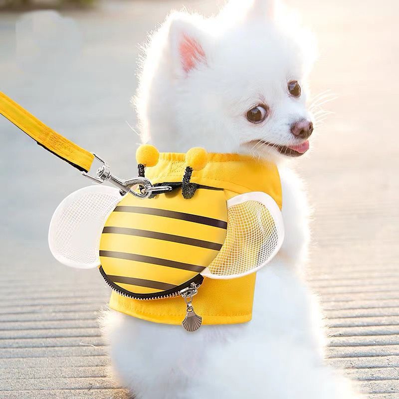 Bee Suspender Set With Cat Harness And Pet Leash, Perfect For Walking Your Furry Friend In Style Purrfect Pawz