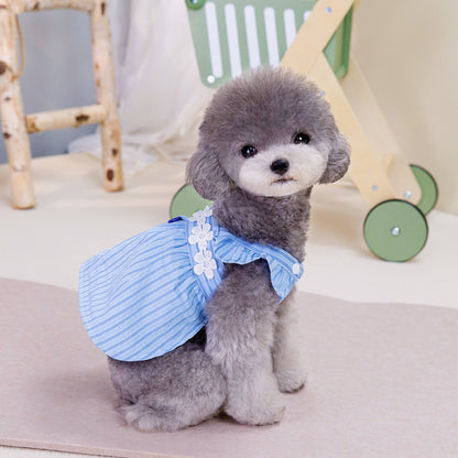 Spring And Summer Pet Dog Vertical Bar Clothes Skirt Purrfect Pawz