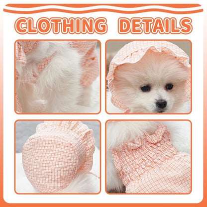 Dog Clothes Set Orange Pet Jumpsuit With Hat Fashionable Outfit For Puppy Summer Outdoor Clothing Pet Cat Yorkies Chihuahua Purrfect Pawz