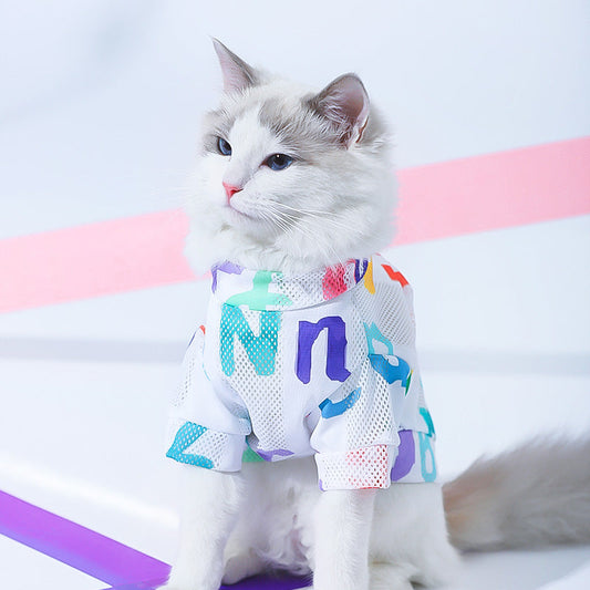 Cat Clothes Anti Hair Loss Cute VestBlue Purrfect Pawz