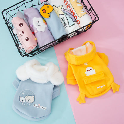 Dog Cat Hooded Sweater Cartoon Pet Clothes Purrfect Pawz