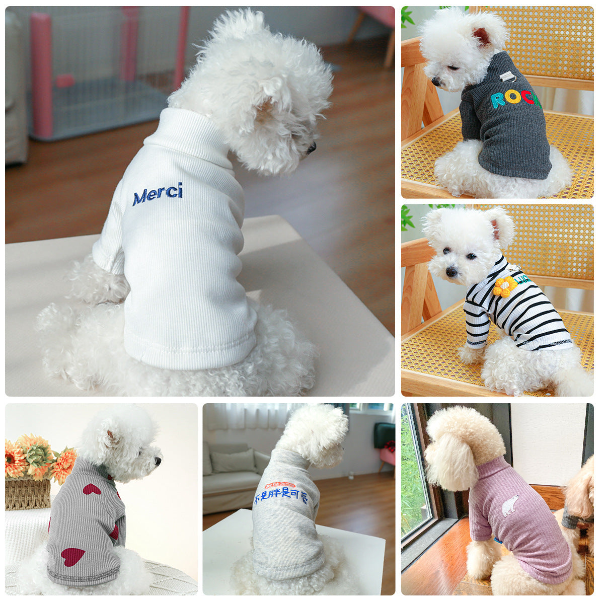 Autumn And Winter Comfortable Home Letter Dog Clothes Purrfect Pawz