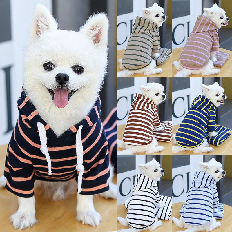 Pet Dog Cat Hoodie Striped Clothes Purrfect Pawz