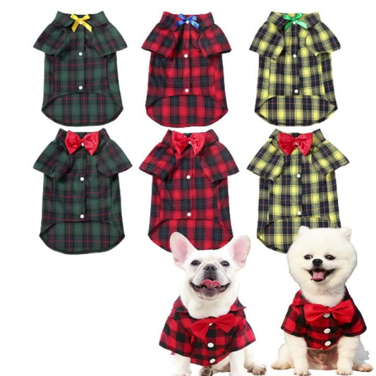 Pet Clothes Small And Medium-sized Dogs Plaid Shirt Purrfect Pawz