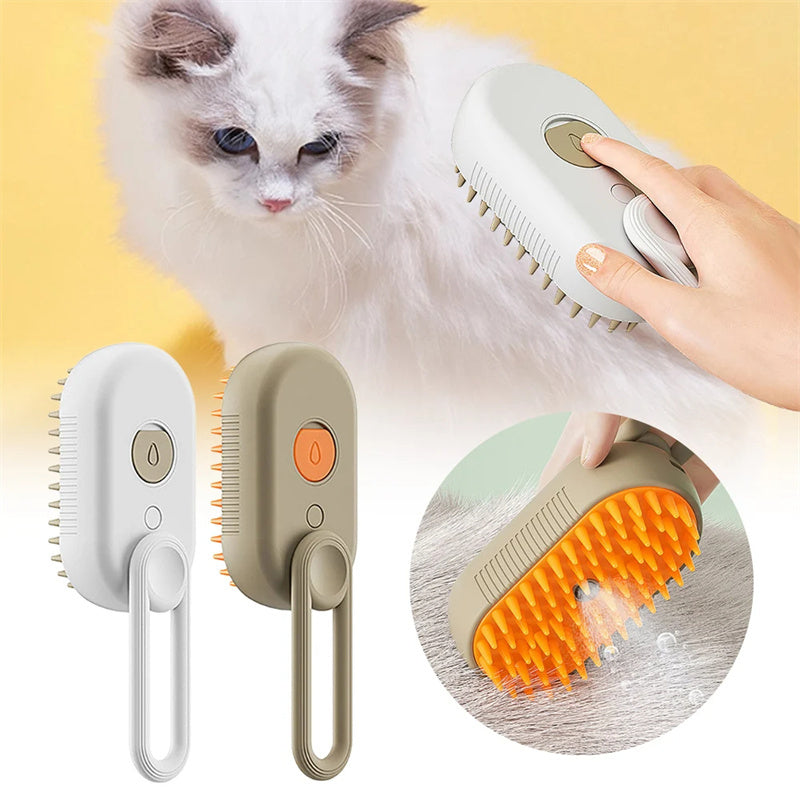 Cat Steam Brush Steamy Dog Brush 3 In 1 Electric Spray Cat Hair Brushes For Massage Pet Grooming Comb Hair Removal Combs Pet Products Purrfect Pawz