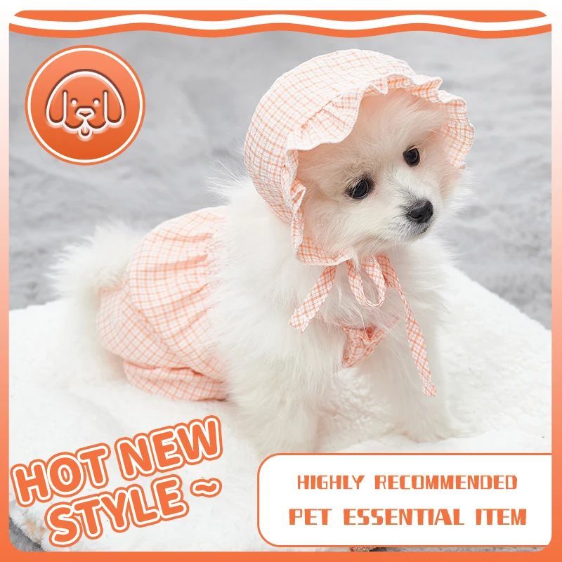 Dog Clothes Set Orange Pet Jumpsuit With Hat Fashionable Outfit For Puppy Summer Outdoor Clothing Pet Cat Yorkies Chihuahua Purrfect Pawz