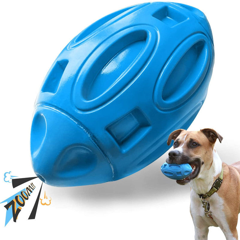 Pet Supplies Dog Toys Rubber Sounding Rugby Wear-Resistant Bite-Resistant Sounding Dog Ball Purrfect Pawz