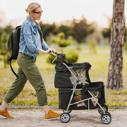 4-wheeled Double-decker Style, Pet Strollers Purrfect Pawz