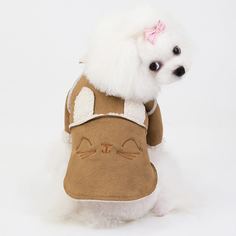 Cute Dog Clothes Cat Clothes Teddy Clothes Deerskin Velvet Lapel Jacket Purrfect Pawz