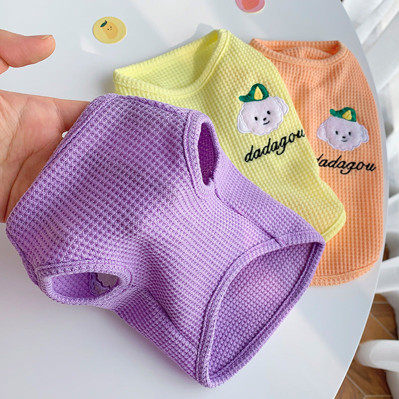 Dog Vest Pet Clothes Spring  Summer Puppy Clothing Teddy Sleeveless Vest Thin Cute Purrfect Pawz