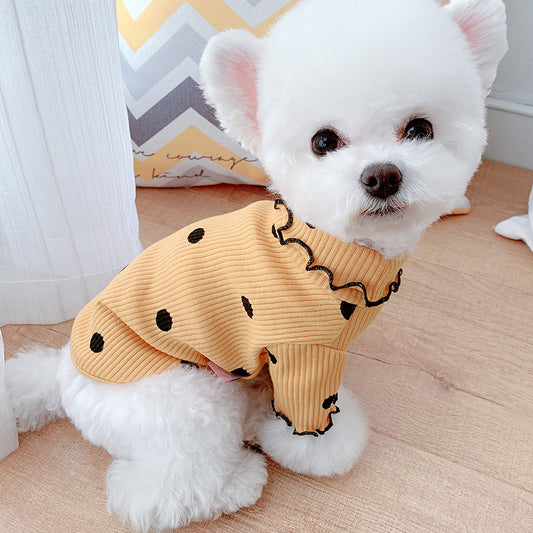 Dot turtleneck dog bottoming shirt Purrfect Pawz