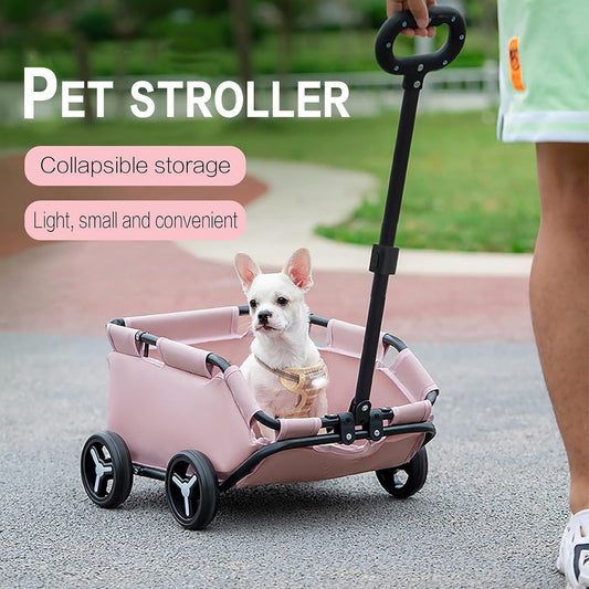 Pet Stroller Dog Cat Trolley Out Small Pet Cart Portable Foldable Storage Car Purrfect Pawz