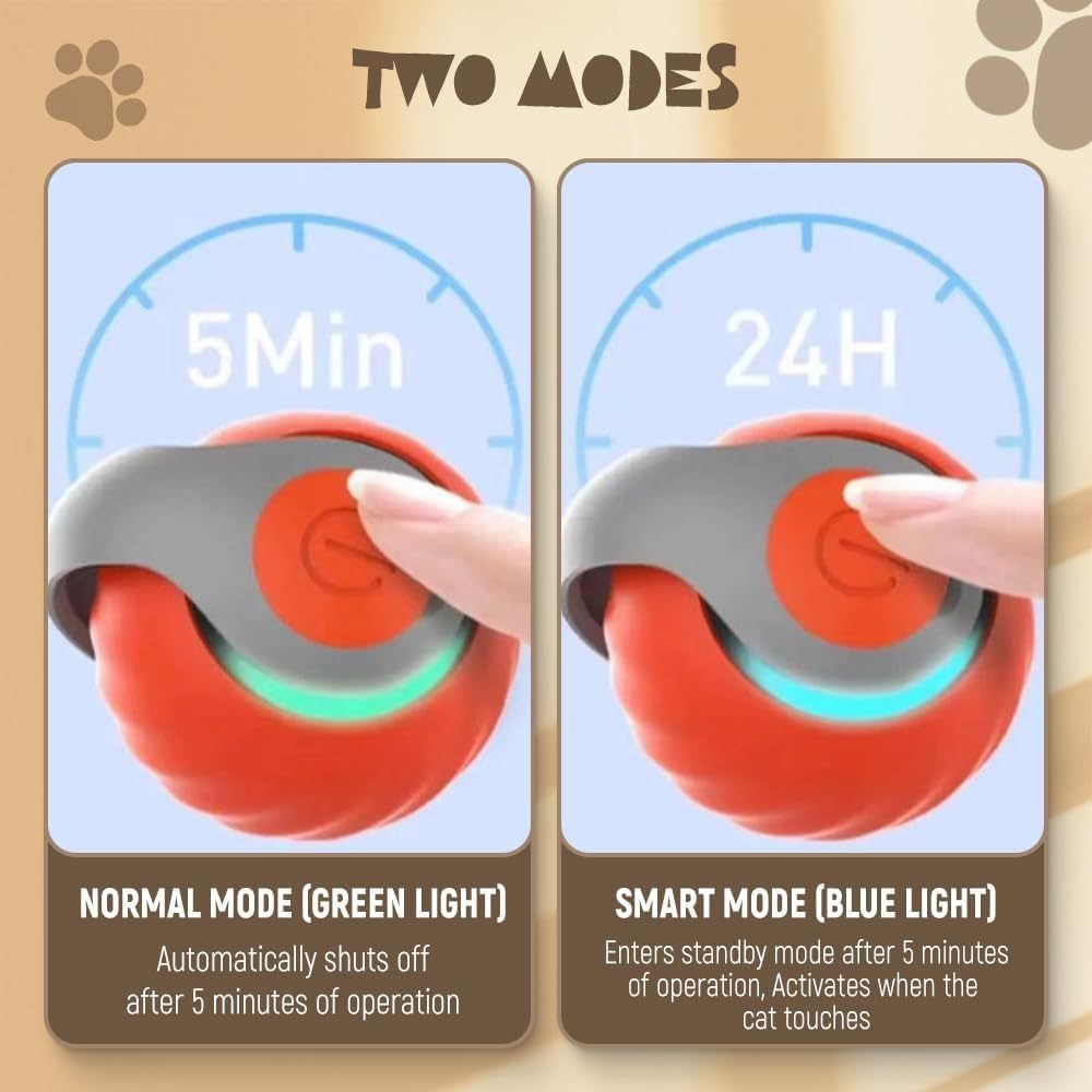 Interactive Cat Toys Balls For Indoor Cats Dogs Rolling Ball Motion Activate Rolling Ball With Touch Control Interactive Self Moving Balls Toys For Large Small Pets Purrfect Pawz