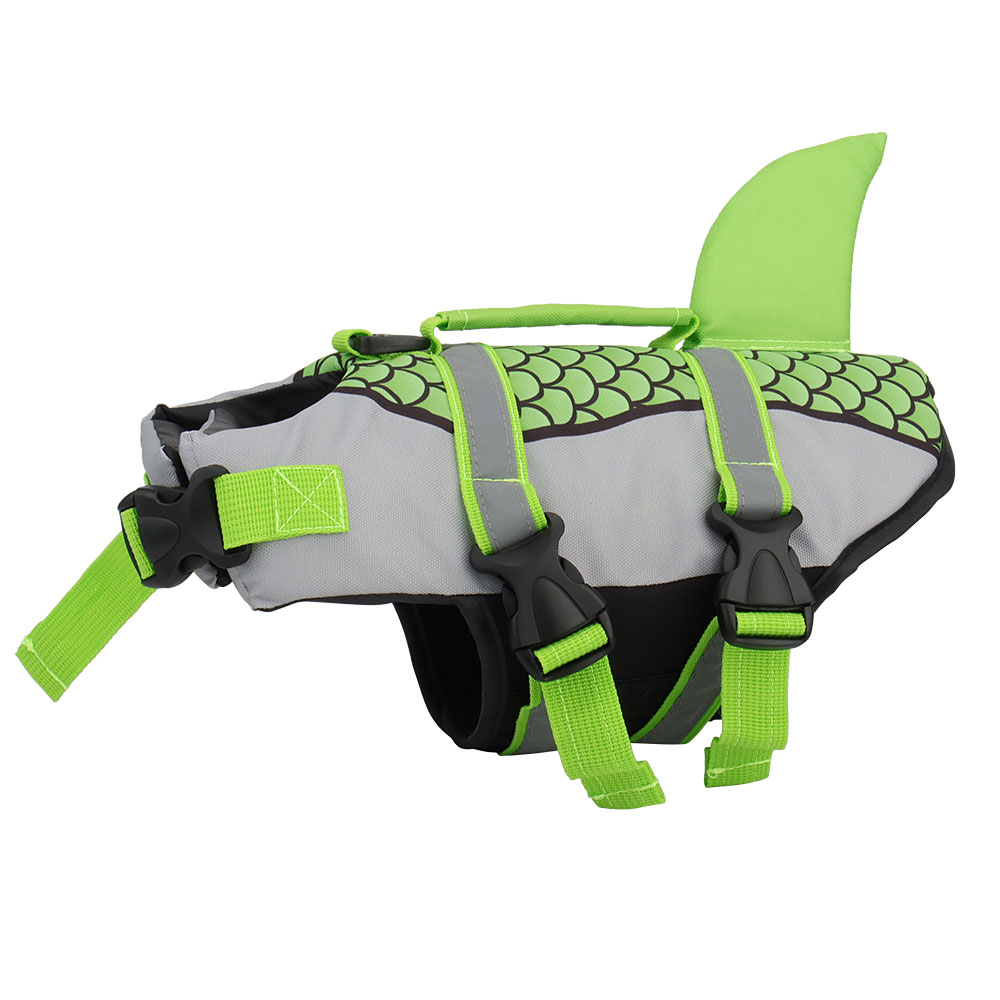 Swim Pet Dog Life Jacket Vest Clothes Life Vest Collar Harness Pets Swimming Summer Swimwear Scales Shark Pet Products Purrfect Pawz