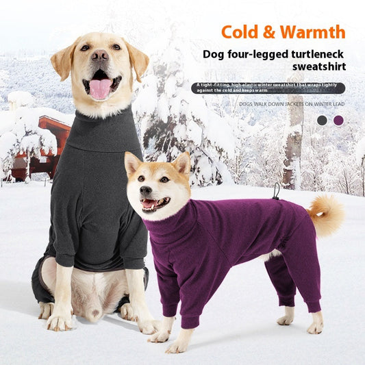 Dog Four-legged Clothes High Collar Warm Cold-proof Polar Fleece Dog Clothes Purrfect Pawz