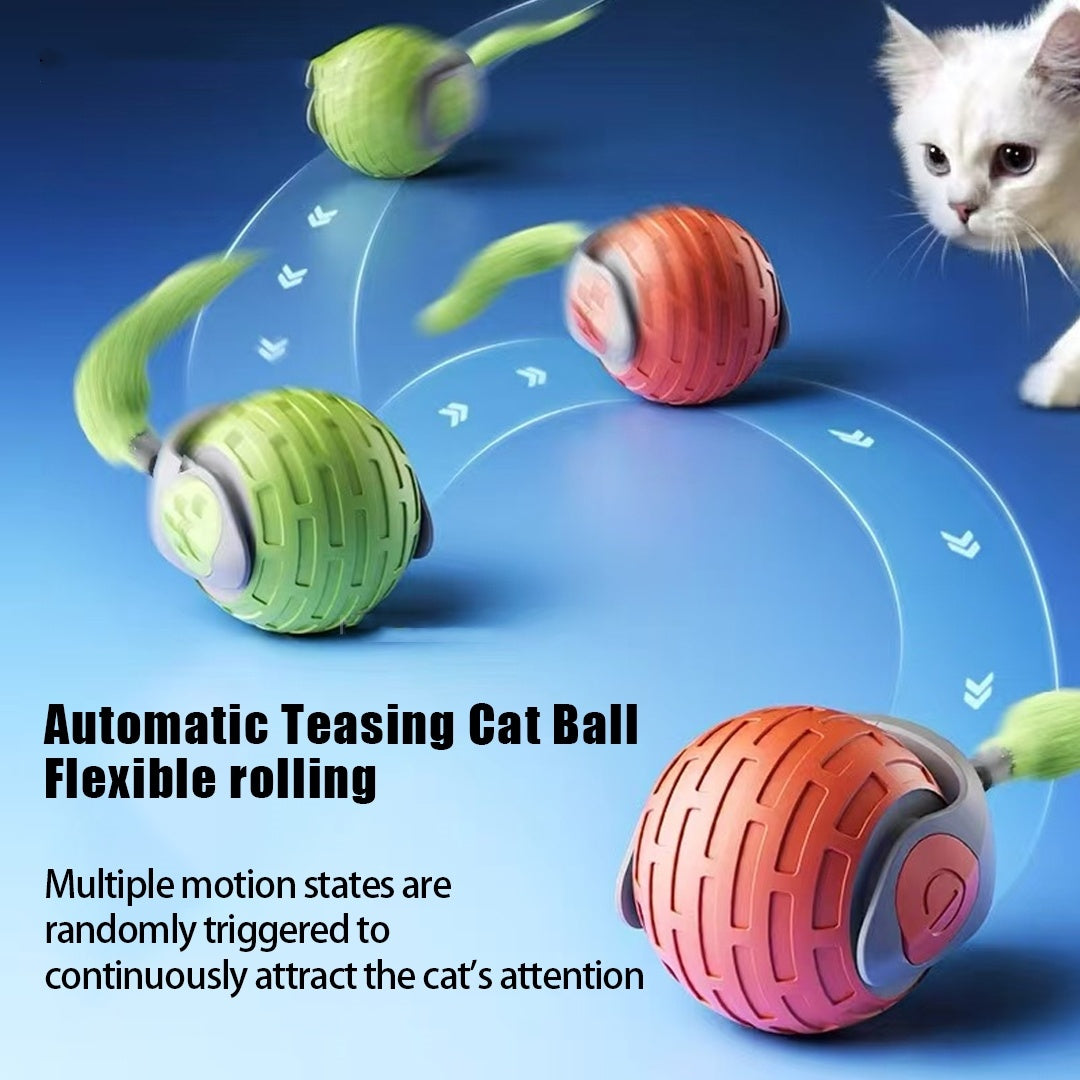 New Interactive Cat Toys Ball Auto Electric Rolling Ball Toys For Cat Kitty Pets Smart Automatic Teaser USB Rechargeable Cat Toy Pet Products Purrfect Pawz