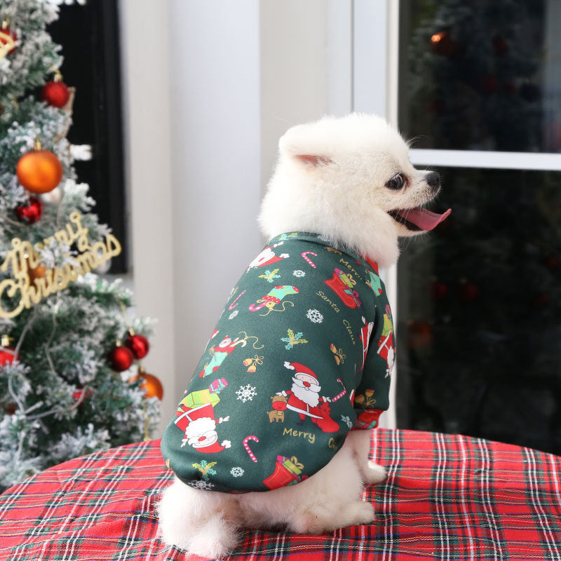 Plush Christmas Print Sweater Spring, Autumn And Winter Dog Clothes Purrfect Pawz