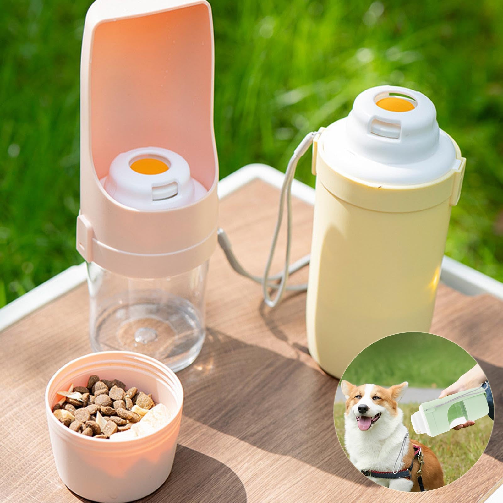 2 In 1 Travel Dog Water Bottle Pet Water Dispenser Feeder Drinking Feeder Dog Outing Water Feeder Pets Outdoor Portable Cup Pet Products Purrfect Pawz