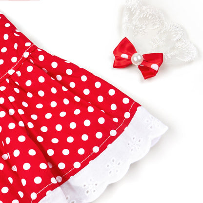 Black And White Polka Dot Dress Dog Princess Cute Skirt Purrfect Pawz