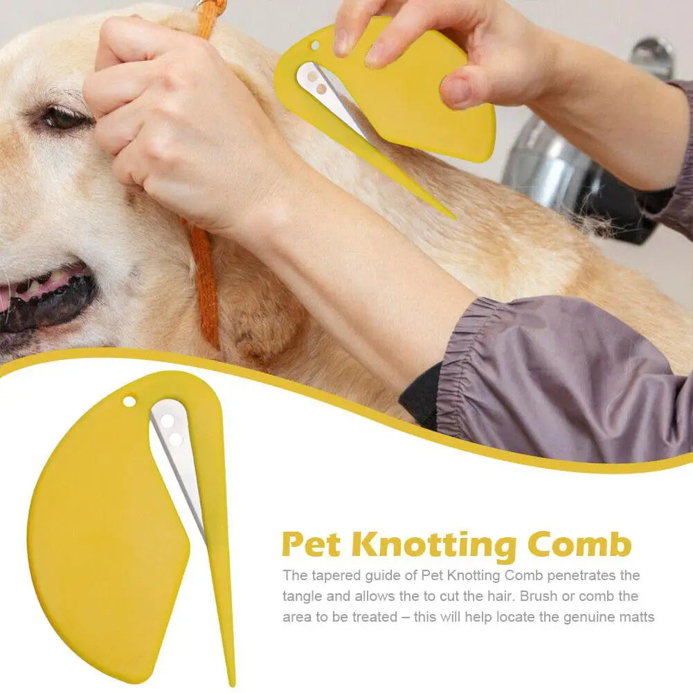 Pet Knotting Comb Effectively Painless Trim Hair Cat Hair Shedding Fur Knife Pet Comb Unknot Accessories Puppy M1F5 Purrfect Pawz