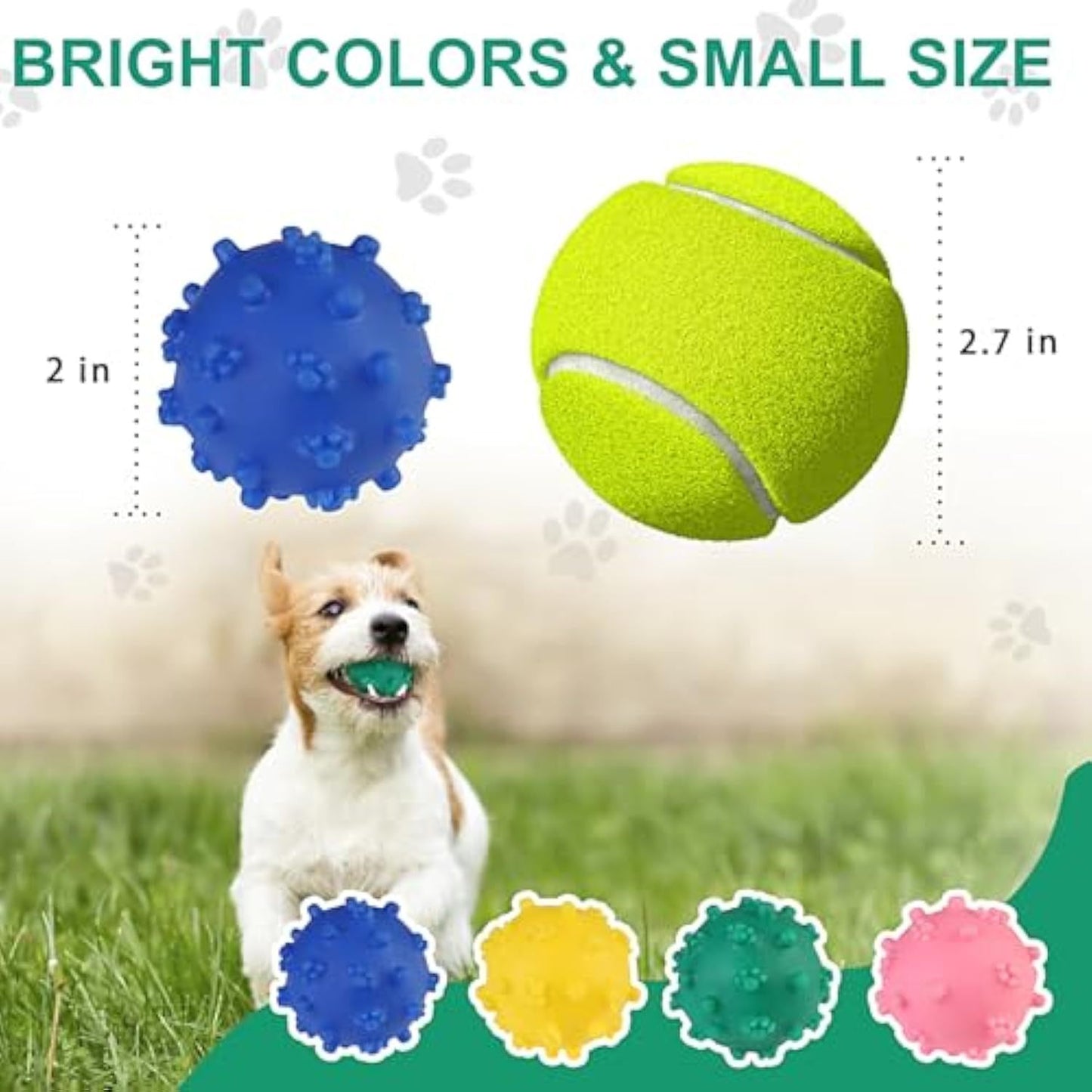 Dog Toy Balls Bright Color Spike Dog Balls Puppy Chew Toys For Teething Training Interactive Fetch Dog Balls Outdoor Water Toys For Small Dog Puppy Pomeranian Chihuahua Purrfect Pawz