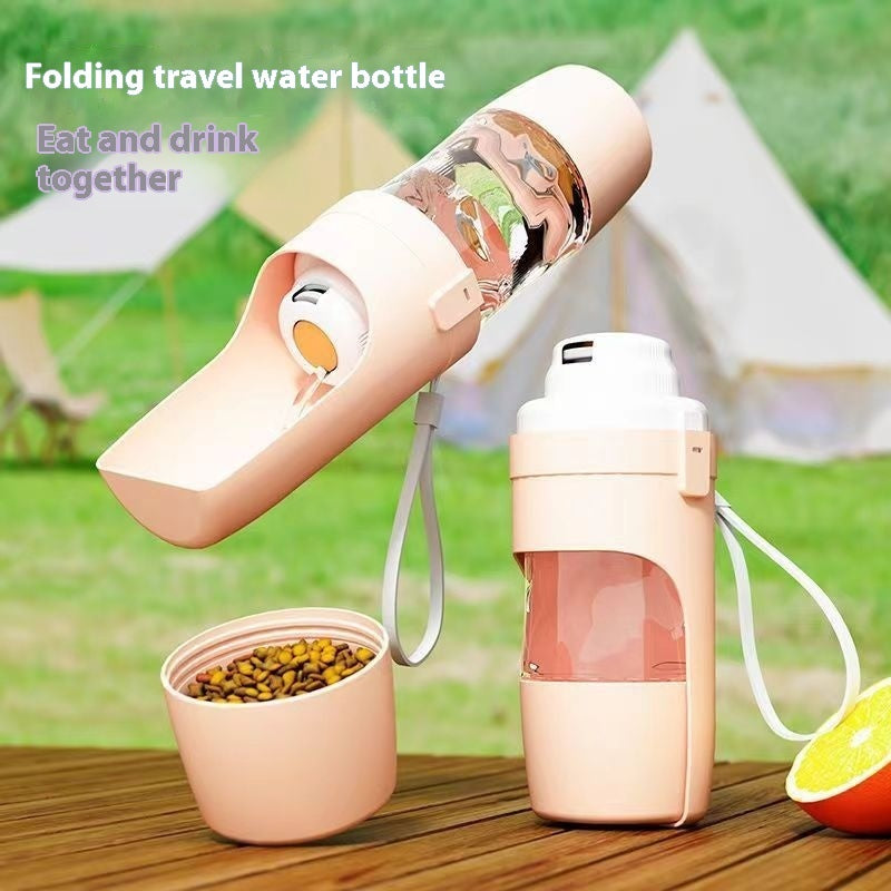 2 In 1 Travel Dog Water Bottle Pet Water Dispenser Feeder Drinking Feeder Dog Outing Water Feeder Pets Outdoor Portable Cup Pet Products Purrfect Pawz