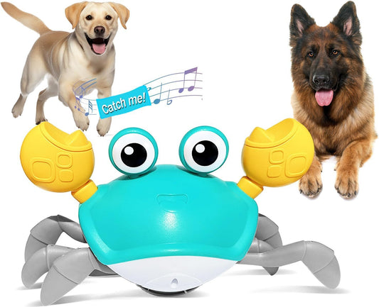 Crawling Crab Dog Toys Escaping Crab Dog Toy With Obstacle Avoidance Sensor Interactive Dog Toys With Music Sounds Lights For Dogs Cats Pets Christmas Toy Gifts For Puppy Small Medium Dogs Purrfect Pawz