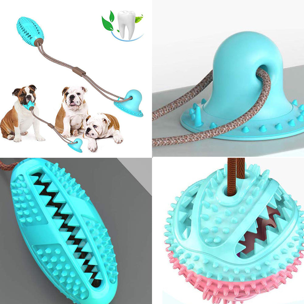 Dog Toys Silicon Suction Cup Tug Interactive Dog Ball Toy For Pet Chew Bite Tooth Cleaning Toothbrush Feeding Pet Supplies Purrfect Pawz