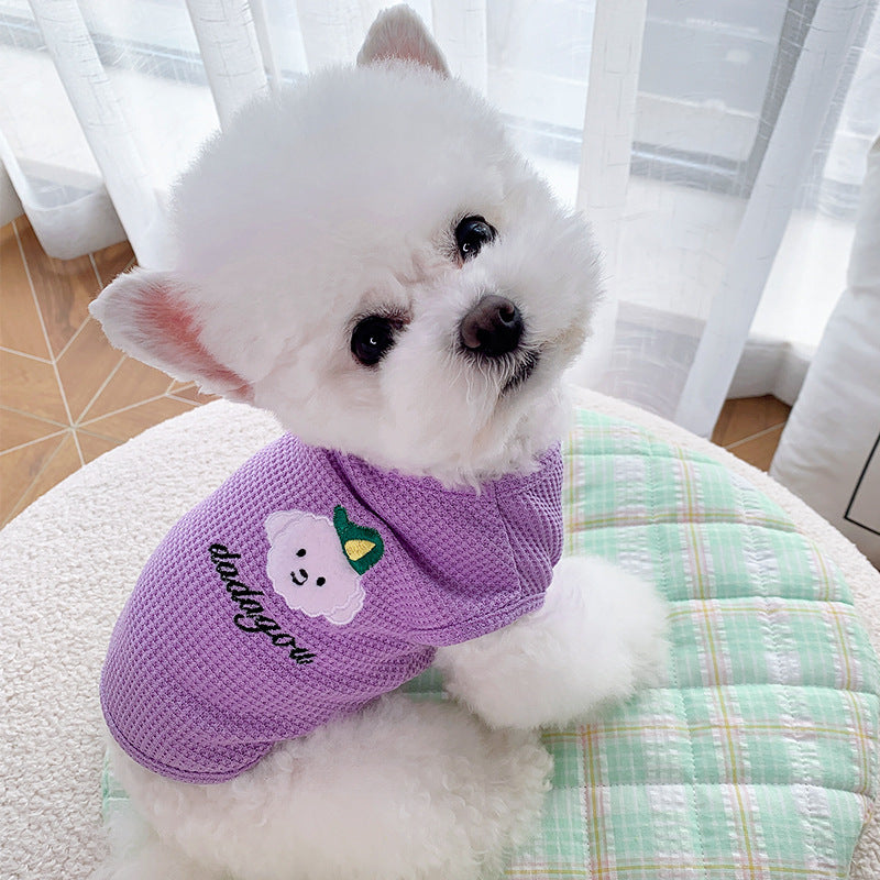 Dog Vest Pet Clothes Spring  Summer Puppy Clothing Teddy Sleeveless Vest Thin Cute Purrfect Pawz