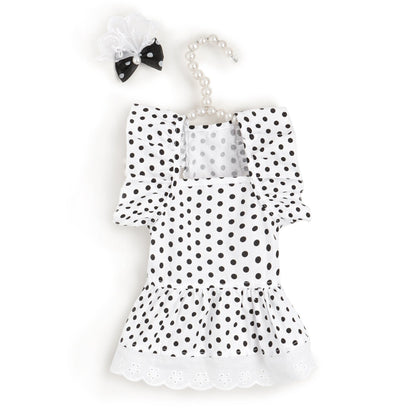 Black And White Polka Dot Dress Dog Princess Cute Skirt Purrfect Pawz