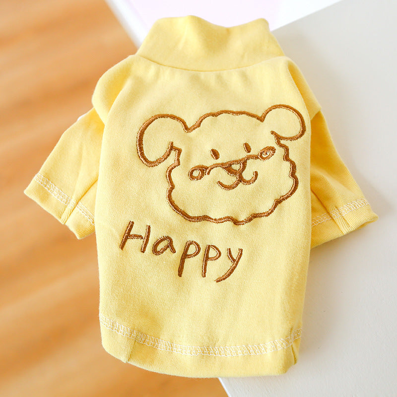 Pet Clothes Happy Puppy Bottoming Shirt Purrfect Pawz