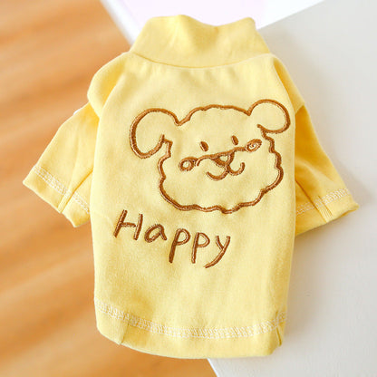 Pet Clothes Happy Puppy Bottoming Shirt Purrfect Pawz